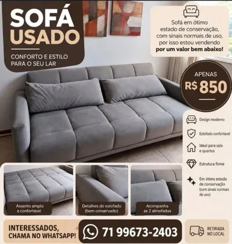 Sofá retrátil 3 lugares - Salvador Bahia
