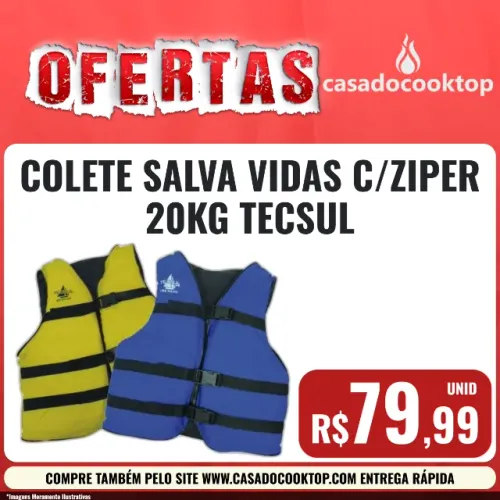COLETE SALVA VIDAS C/ZIPER 20KG TECSUL 18476