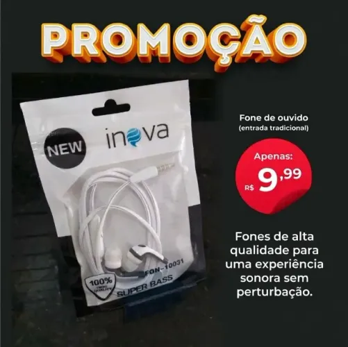 Fone De Ouvido Com Microfone Super Bass Inova