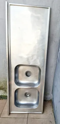 Pia de Cozinha em Inox com 2 Cubas