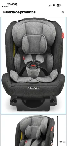 Cadeira para Auto All-Stages Fix 2.0 Cinza e Preto Fisher Price 
