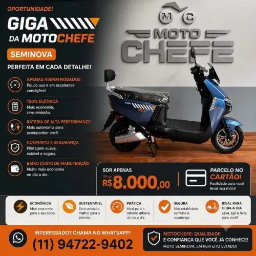 Moto Giga da Motochefe + capacete + compressor de ar