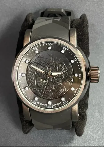 Relógio Automático Masculino - Dragão Preto e Grafite