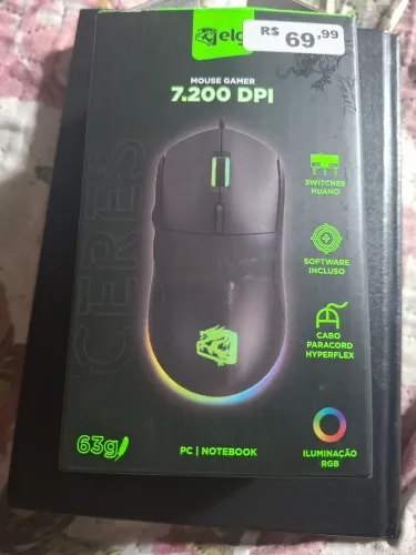 Mouse gamer 7.200 DPI Novo com fio