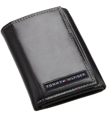 Carteira Tommy Hilfiger Leather Trifold Black