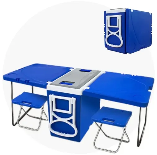 Cooler Caixa Térmica Multifuncional 32L com Mesinha e Banqueta