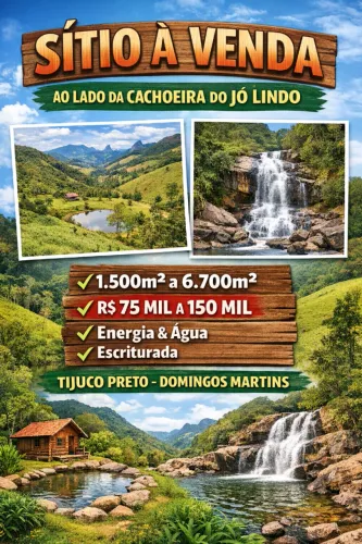 SÍTIO À VENDA EM DOMINGOS MARTINS -TIJUCO PRETO, AO LADO DA CACHOEIRA DO JÓ LINDO, TROCO