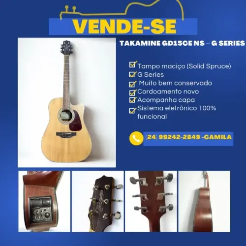 Violão Takamine GD15CE NS G SERIES Eletroacústico | Tampo Maciço + Capa