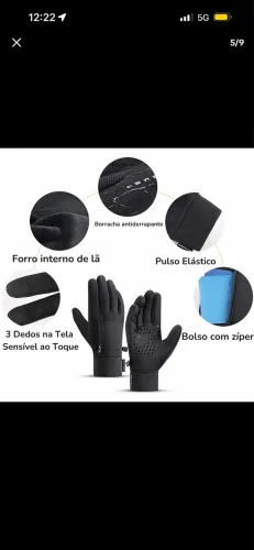 LUVA TÉRMICA PREMIUM IMPERMEÁVEL - TAM:G