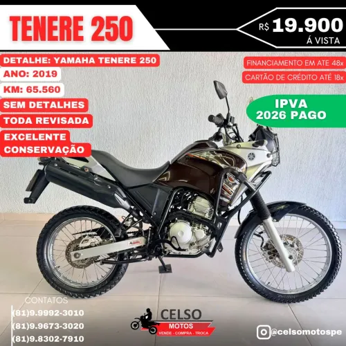 Tenere 250 2019 c/65.000km! Financio 48x aceito sua moto na troca