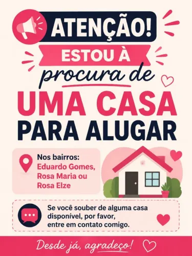 Estou a procura de uma casa para alugar 