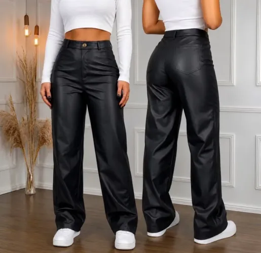 Calça feminina wide Leg cintura alta