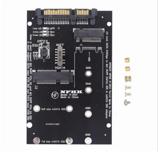 Placa Adaptadora mSATA e SSD M.2 (NGFF) SATA para SATA 2.5.