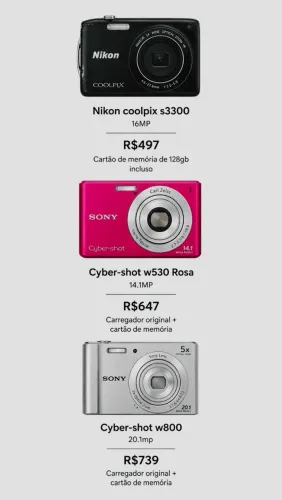 Câmeras digitais