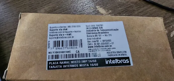 Placa PABX Intelbras Impacta 16 40 68 68i Ramal Misto Nova 4990148