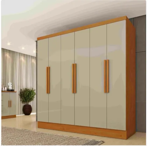 Guarda Roupa Bariloche 180 6 Portas Cinamomo Off White