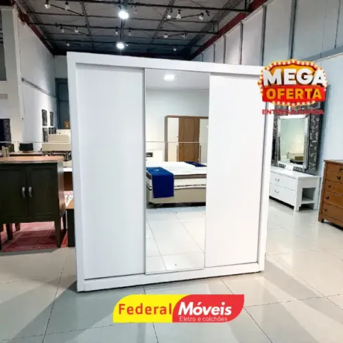 Guarda Roupa c/ Espelho 3P 4G - Promoção até acabarem os estoques!