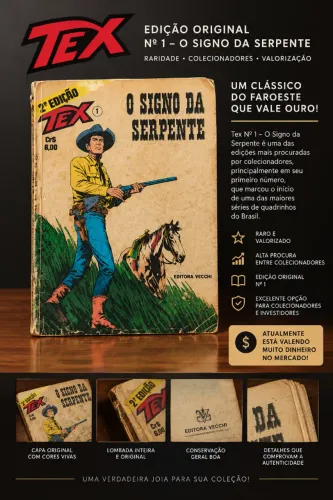 TEX Nº 1 - O SIGNO DA SERPENTE | 2ª EDIÇÃO - EDITORA VECCHI