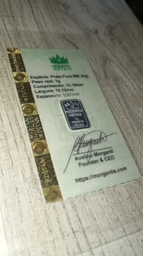 Prata 999 1 grama lacrada