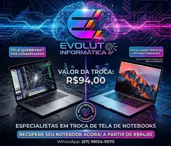 Troca de tela de notebooks!