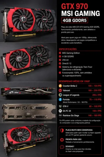 PLACA DE VÍDEO MSI GTX 970 4GB