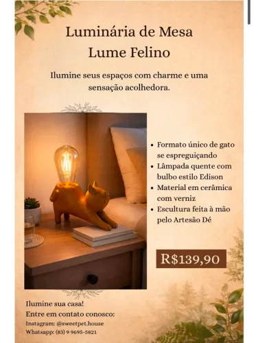 Luminária de gato