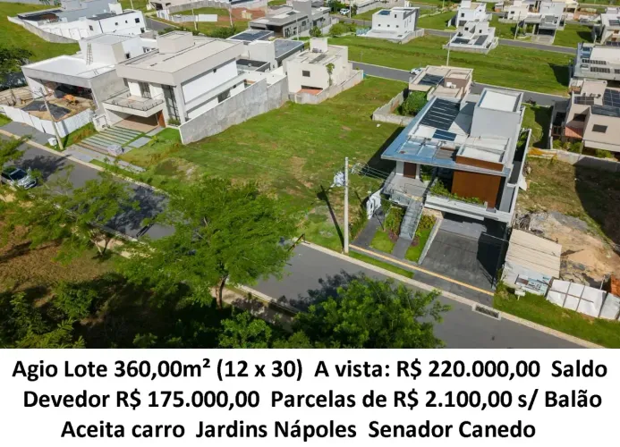 Leia a descrição: Agio Lote 360,00m² - Jardins Nápoles