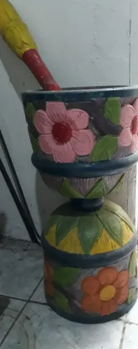 Pilão Antigo todo pintado