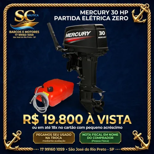 Motor de popa 30HP Partida Elétrica zero
