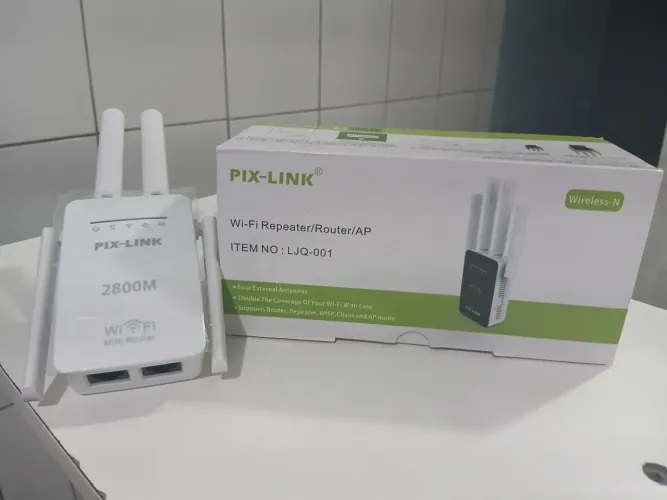 Repetidor Wi-Fi Amplificador de Sinal 4 Antenas PIX-LINK (Novo)