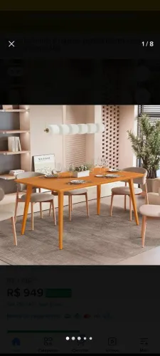 VENDE MESA Tampo MDF pés madeira maciça.