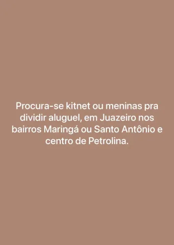 Procura-se kitnet para alugar