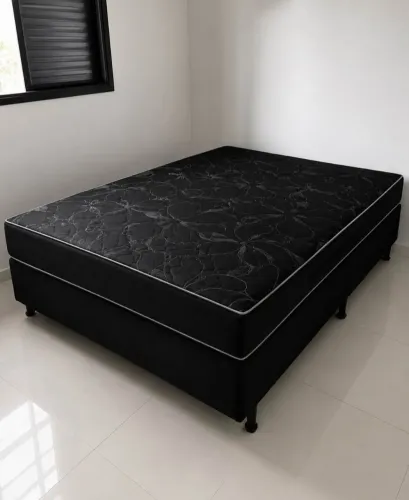 CAMA CASAL BOX CONJUGADA FRETE GRÁTIS 20CM DE ESPUMA COM OU SEM MOLAS