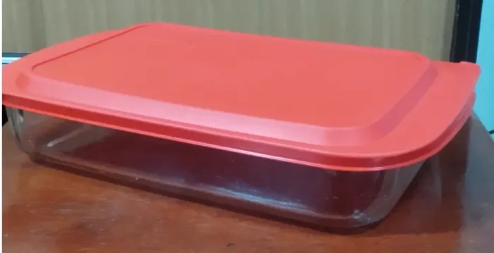 Refratário de Vidro tipo Lasanheira de 5 Litros Marinex Nadir C/ Tampa