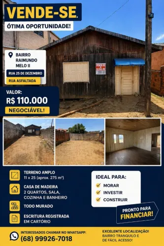 Vendo casa em madeira com um excelente terreno próximo ao Horto florestal