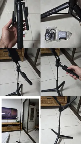 Tripé /selfie stick 1,75m para até 2 aparelhos