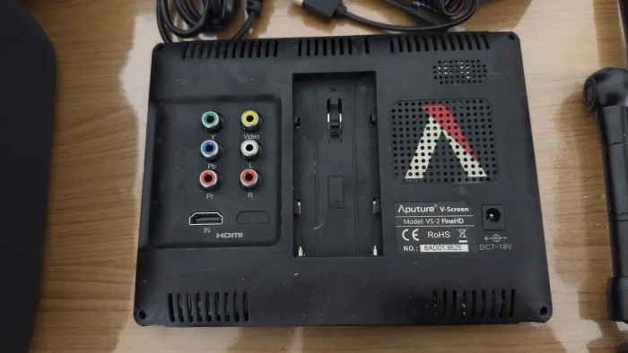 monitor aputure v2-fine hd + acessórios