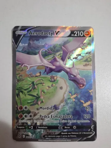 Carta ULTRA RARA Pokemon (AERODACTYL V 180/196)