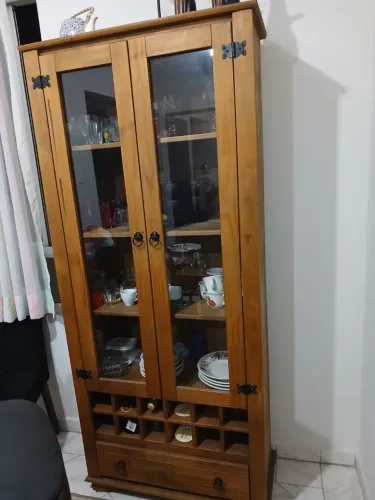 Cristaleira de Madeira- vintage