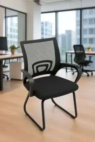 Cadeira Escritorio Fixa Tela Mesh Sala de Reuniao Espera