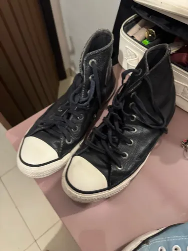 All Star preto de couro