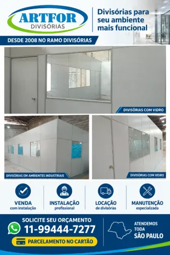 Divisórias para Salas Comerciais, Divisórias Eucatex, Divisórias Ambiente, Locação.