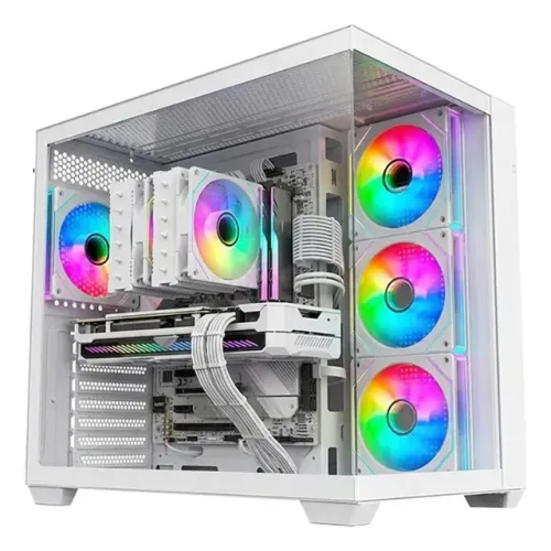 GABINETE GAMER GHOST SHARK WHITE ATX CG-W1L7 (FANS NÃO INCLUSAS) NOVO LACRADO!