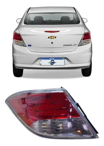 Lanterna Traseira Esquerdo Cristal Prisma 2013 A 2016 Esquerdo/motorista Bicolor