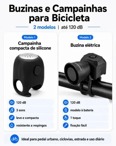 (novo) Campainha Buzina eletrônica para bicicleta patinete até 120 Decibéis