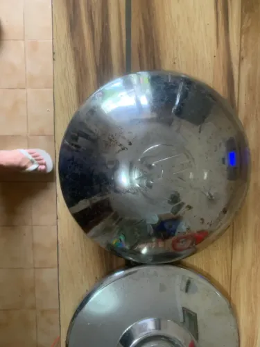 calota metálica cromada abaulada para rodas de veículos Volkswagen