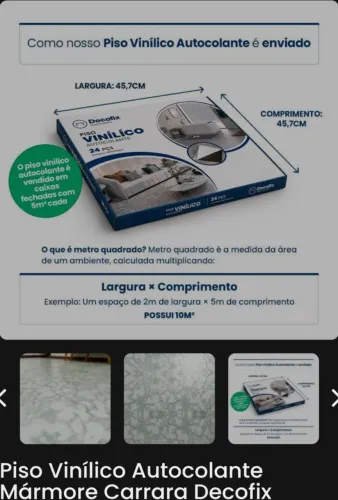 Piso autocolante tenho 5 caixas
