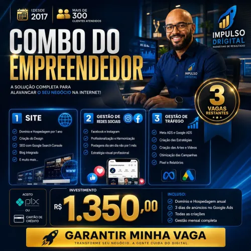 Site + Gestão Redes Sociais + Tráfego Pago(anúncios) 