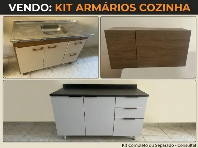 Armário, balcão e pia de cozinha (leia o preço de cada item na descrição)