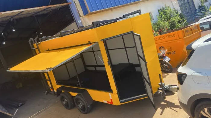 CARRETINHA para drone agrícola pulverização BAU FECHADA com freio e Aberturas das portas